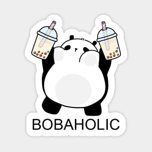 Chubby Little Bobaholic Panda Loves Boba! Sticker